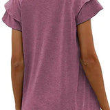 V Neck Double Sleeve Loose