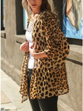 Women's Leopard Kimono Style Chiffon Cardigan Cover Up