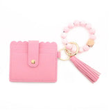 Leather Wallet Tassel Keychain BRACELET