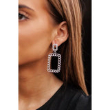 Chain Link Geo Drop Earrings