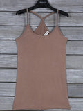 Taupe Spaghetti Strap T-Shirt