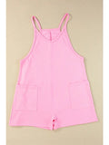 Sleeveless Pocketed V Neck Jersey Romper