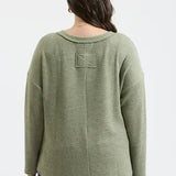 Plus Waffle Knit Henley Long Sleeve Knit Top