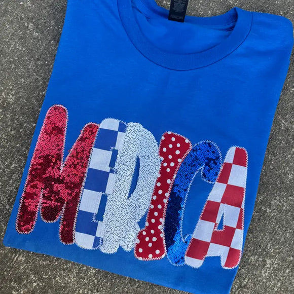 Merica USA Patriotic 4th of July Short Sleeve