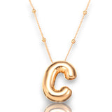 3D Personalized Bubble Initial Necklace