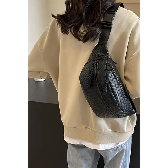 Vegan Leather Woven Atlas Crossbody Bum Bag