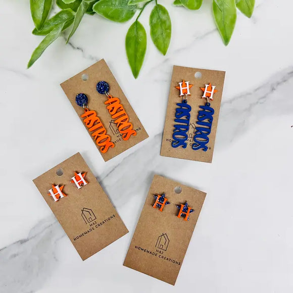 Astros Inspired Earrings