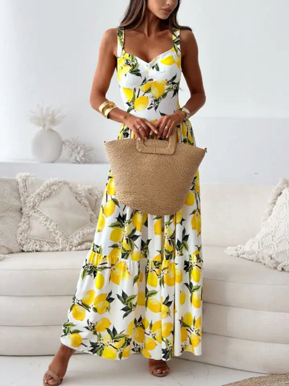 Halter Print Halter Halter Waist Long Dress