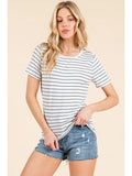Short Sleeve Multi Color Stripe Top