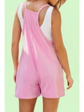 Sleeveless Pocketed V Neck Jersey Romper