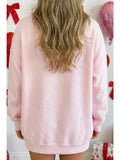 Valentine Sweetheart Patchwork Oversize Mock Neck Sweatshirt