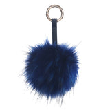 Navy Fur Pom-Pom Key Chain