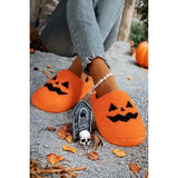 Halloween Pumkin Face Plush Slippers