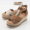 Fabian Bold Cross Strap Espadrille Platform Wedge Sandal