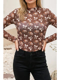 Ldc Polka Dot Bow Game Day Vibes Mesh Mock Neck Top