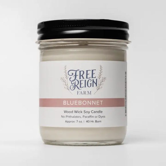 Bluebonnet: Wood Wick Soy Candle