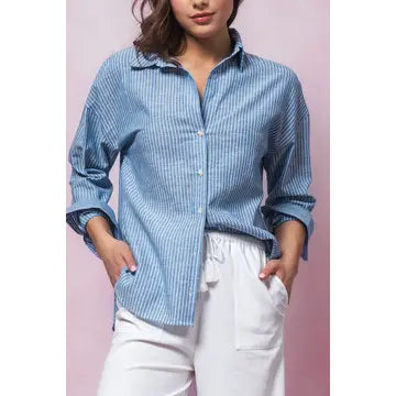 Timeless Pinstripe Cotton Blend Professional Shirt