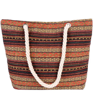 Patterned Line Trendy Shopper Beach