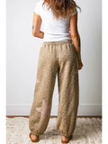 Western Leopard Star Patched Drawstring Jogger Pants