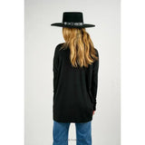 Black Long Sleeve Dolman Oversize Top