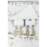 Oval Shaped Glitter Post Earring