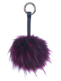 Navy Fur Pom-Pom Key Chain