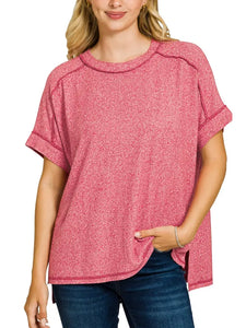 Soft Melange Short Sleeve Hi-Low Tee