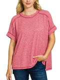Soft Melange Short Sleeve Hi-Low Tee
