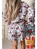 Christmas Deer Print Shirt & Shorts Pajamas Set