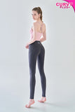 Pocket Curve Line Leggings-GREY BLUE