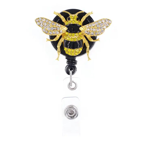 Bumble Bee Sparkle and Shine Rhinestone Badge Reel