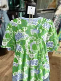 Makalia Floral Print Women Blouse Summer Top