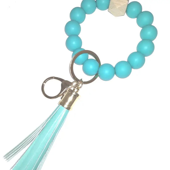 Silicone Beaded Keyring/Keychain Bracelet