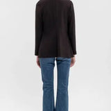 Notch Collar Long Sleeve Long Line Blazer