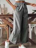 Stripes Wide Leg Cropped Pants