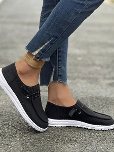 Plain Textured Surface Flat Shoes