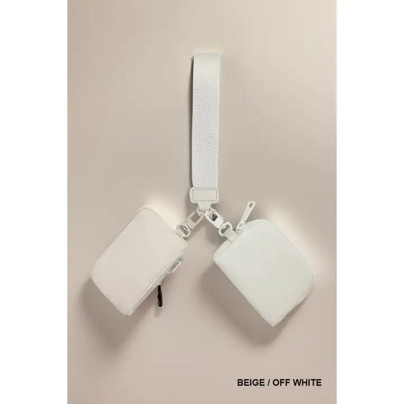 Dual Pouch Wristlet Keychain Wallet