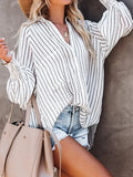 Striped Long Sleeve Mid-Length Shirt