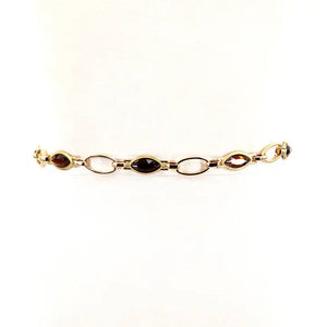 Brass Chain Belt with Rhinestones - 0.5" Width