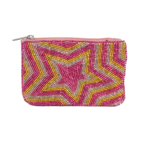 Ladies Fully Beaded Star Theme Coin Purse