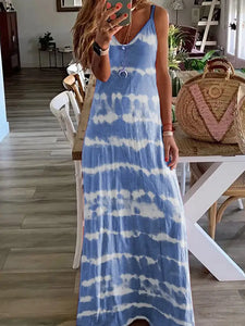 Tie Dye Spaghetti Straps Maxi Dress