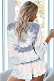 Leopard Tie Dye Knit Pajamas Set