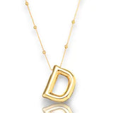 3D Personalized Bubble Initial Necklace