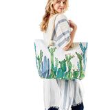 Cactus Print Summer Beach Tote Bag