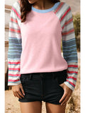Fashion-W Striped Colorblock Long Sleeve Top