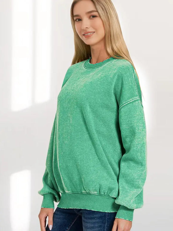 Snow Wash Fleece Oversized Pullover