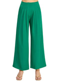 Wide Leg Pants with Waist Pleats