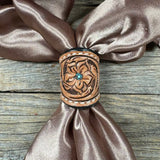 Tooled Leather Wild Rag Slides -