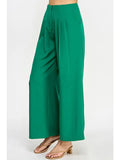 Wide Leg Pants with Waist Pleats