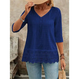 Lace Embroidered Short Shirt